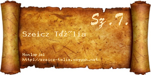 Szeicz Tália névjegykártya